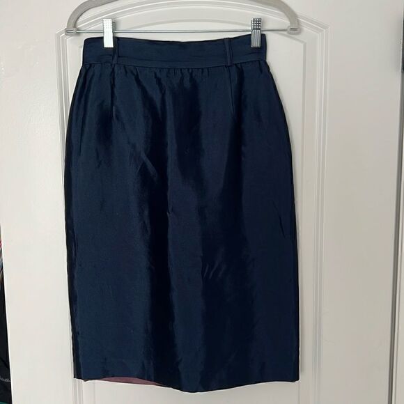 Vintage Paco Rabanne Blue silk Pencil Skirt - Picture 1 of 3